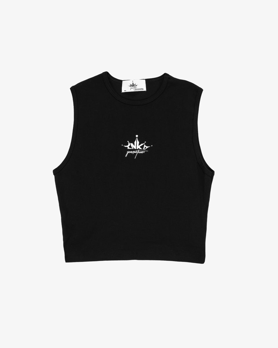 INKD CROWN HIGH NECKLINE CROP TANK - ONYX – INKD GENERATION®